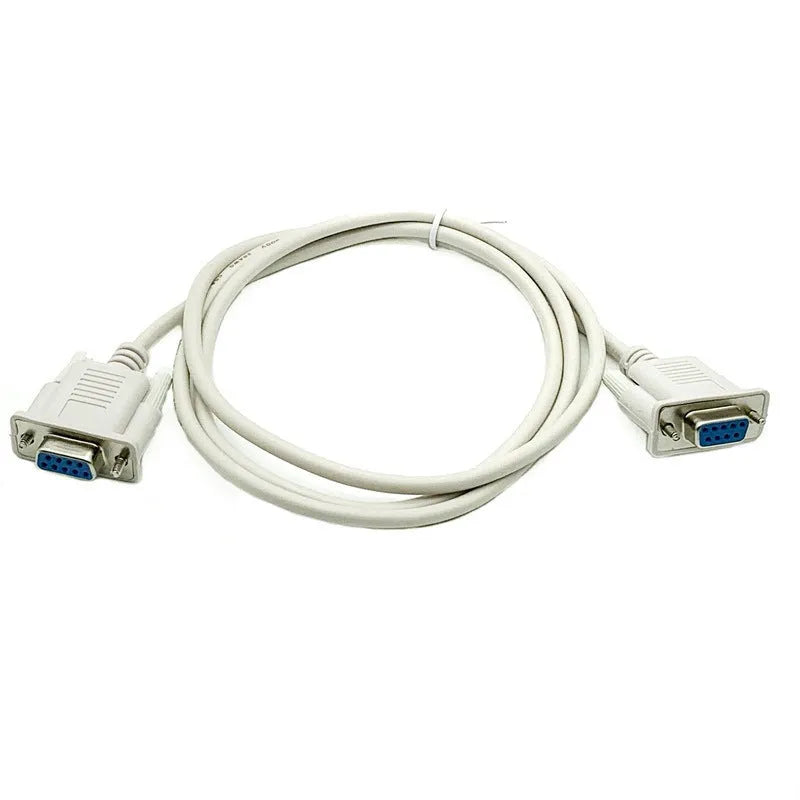 DB9 female to female RS232 serial cable 1.5m milky white colour