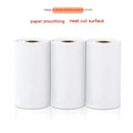 Three rolls of 57mm wide white thermal paper on a 30mm core, packaged together.