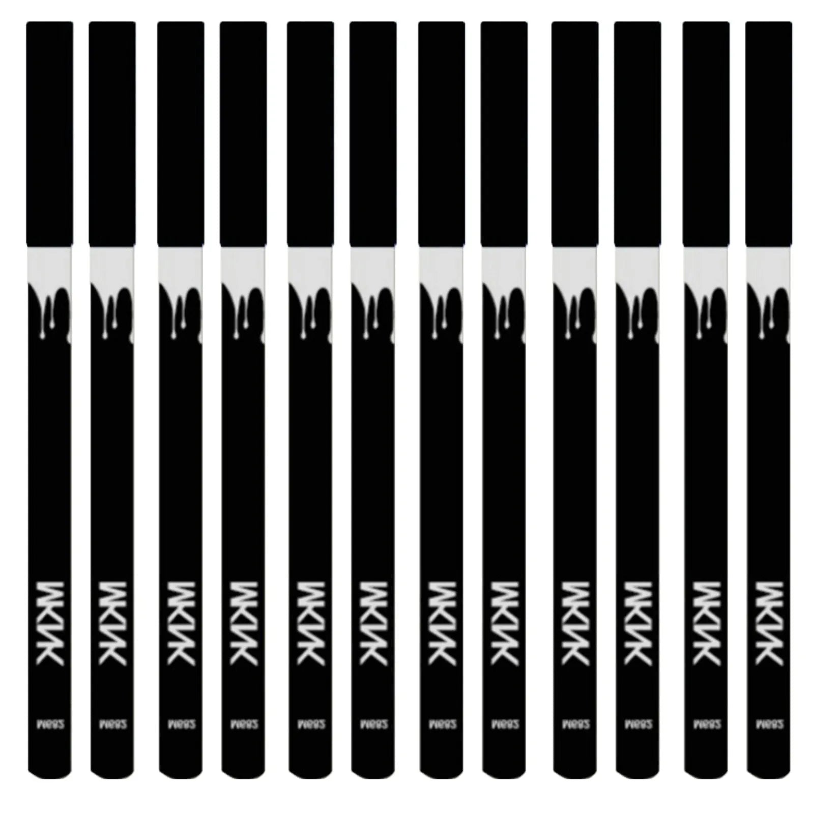 12 piece white and black waterproof eyeliner pencil set with sharpener for versatile makeup application