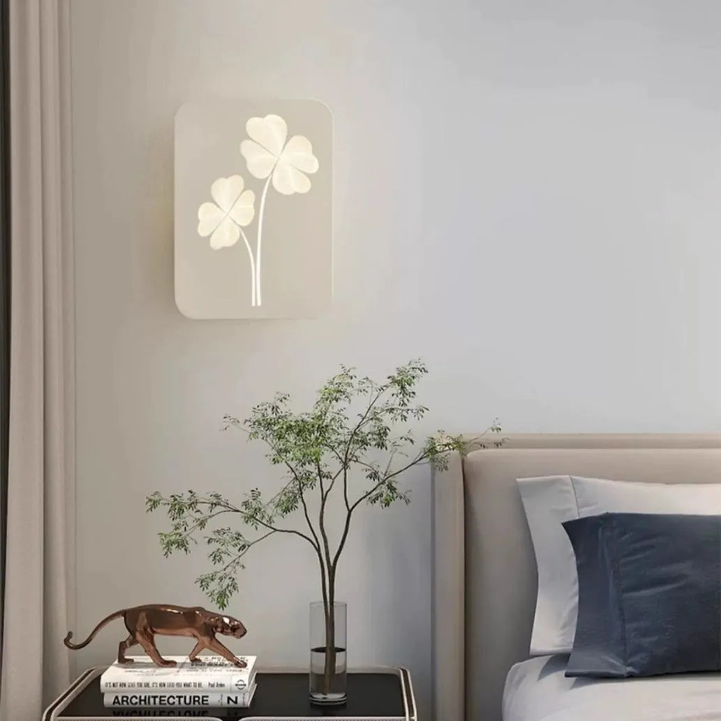 Modern cream style LED wall lamp with acrylic shade in tricolour lighting options