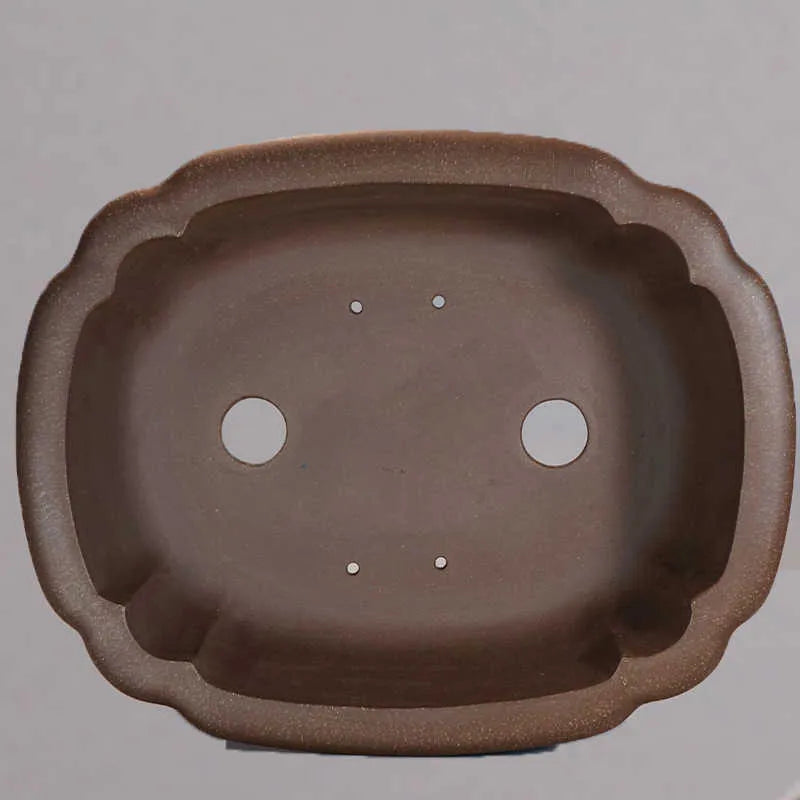 Purple sand handmade plain antique rectangular begonia flower pot body for desktop plants