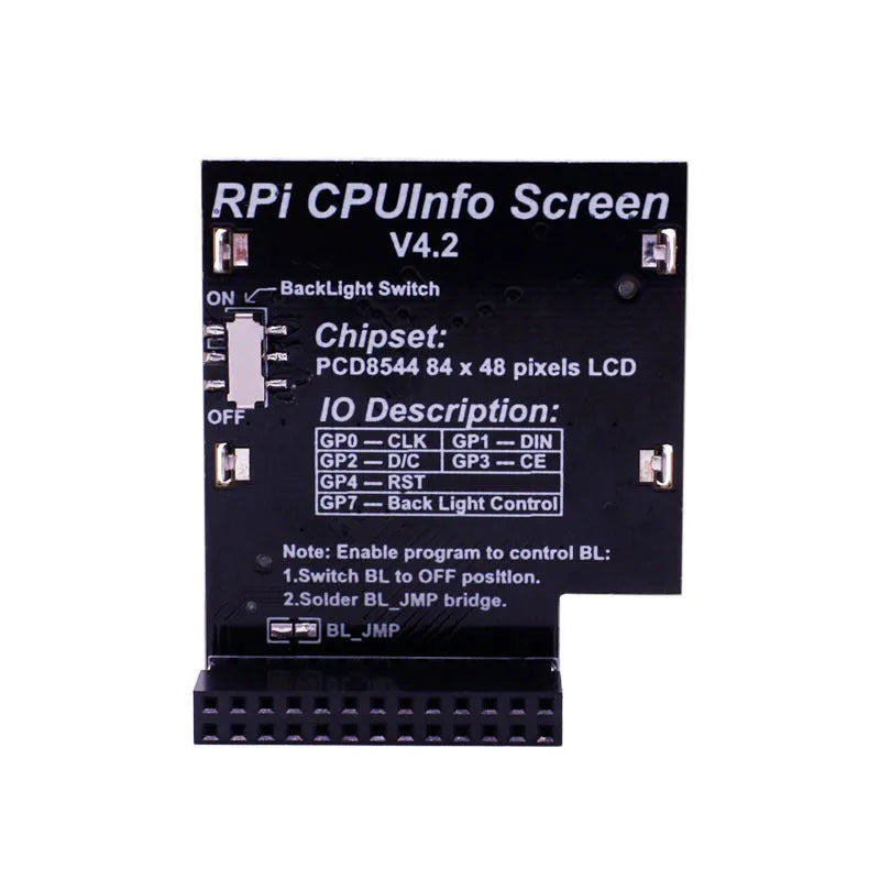 1.6 inch LCD display screen for Raspberry Pi with backlight switch and CPU monitoring functionality