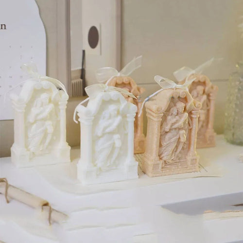 Detailed silicone mould showing an Ancient Greek couple angel design for baking and crafts.
