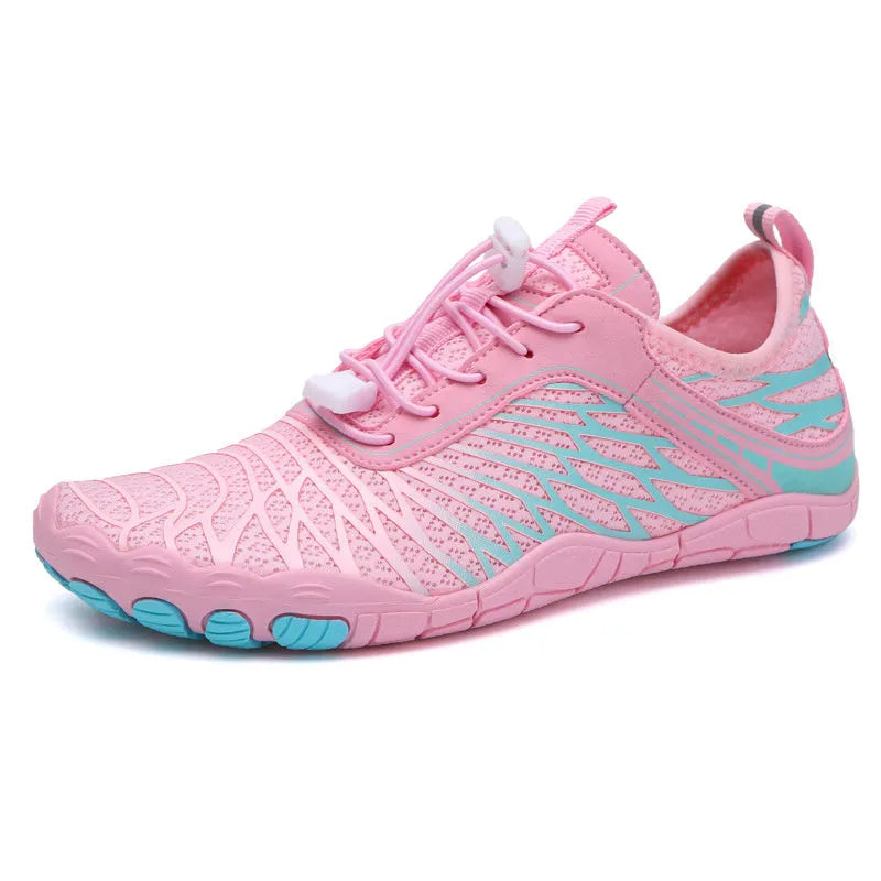 Breathable lace-up sports trainers with non-slip rubber soles in multiple colours