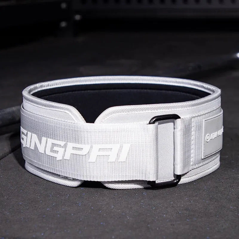 Abdominal training belt with lumbar support for weightlifting exercises in multiple colour options