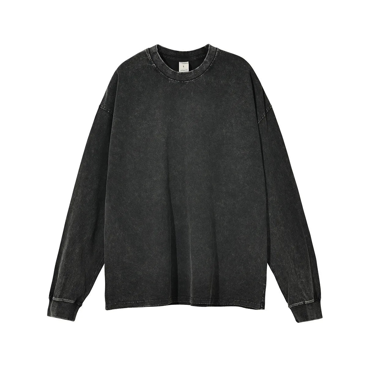 Men's vintage washed cotton batik pullover in loose fit with long sleeves