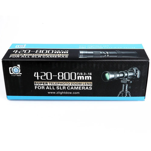 420-800mm telephoto zoom camera lens adapter with T-port connector ring