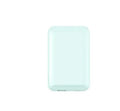 Magnetic wireless power bank in black, blue, green, pink or white, showing 5000mAh capacity.