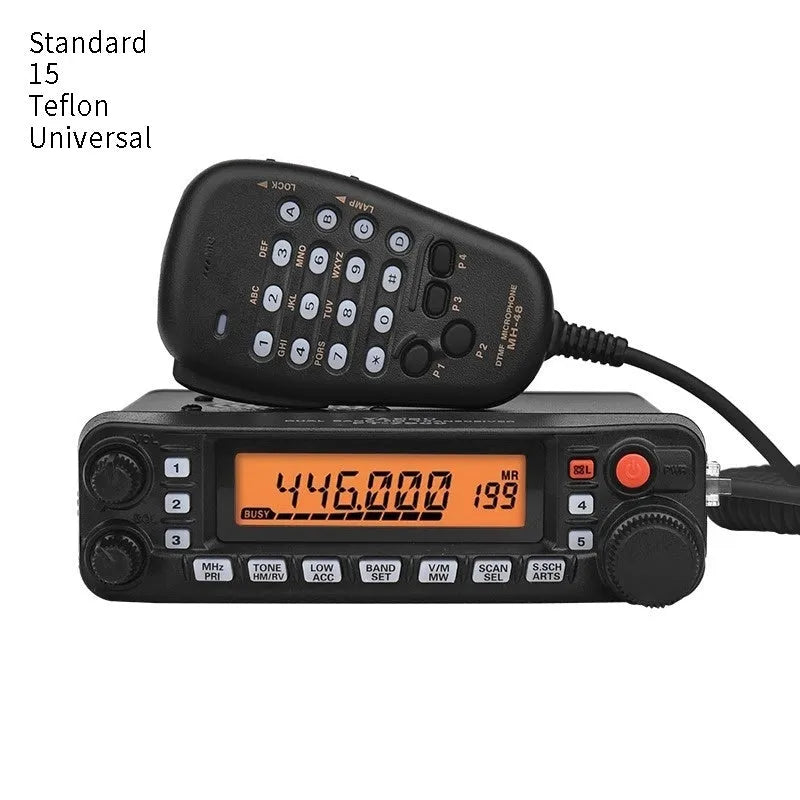 High-power radio car interphone with walkie-talkie handset and antenna clamp for self-driving tour communication