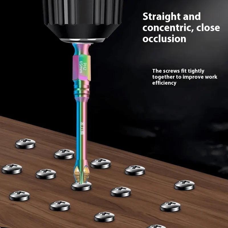 S6 colour titanium anti-slip cross screwdriver head in alloy steel, 50mm length shown