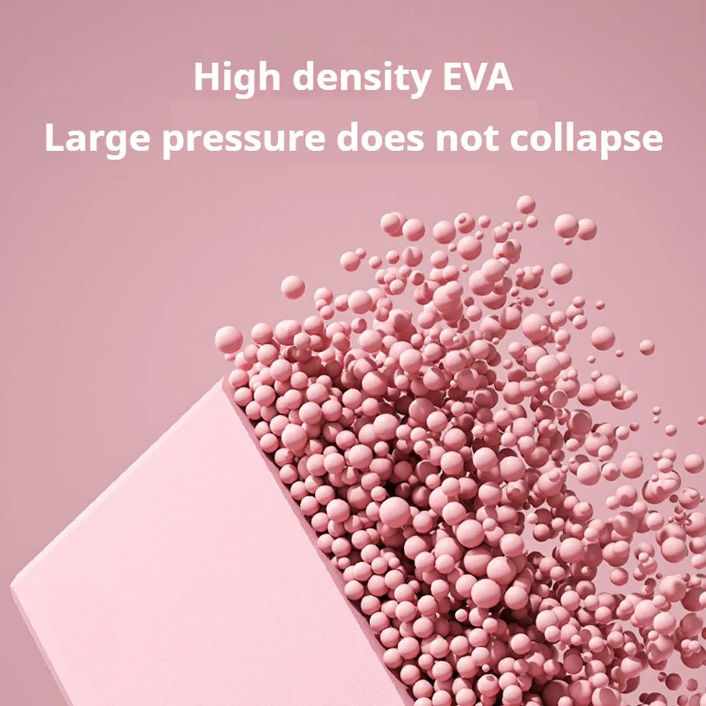 Solid colour EVA foam yoga training block with ridge grip design 23x15x7.6cm