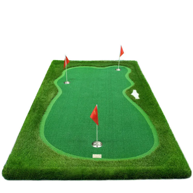 Indoor golf putting practice mat 1.5 by 3 metres green artificial lawn