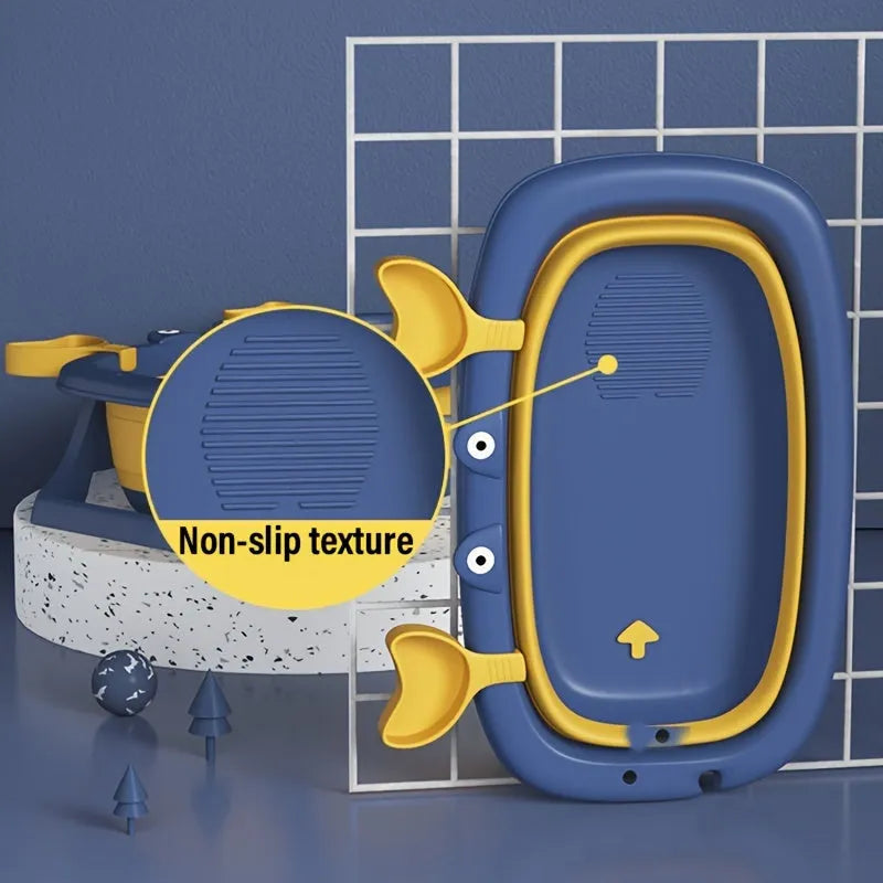 Blue foldable portable pet bath tub for small dogs and cats under 20 pounds