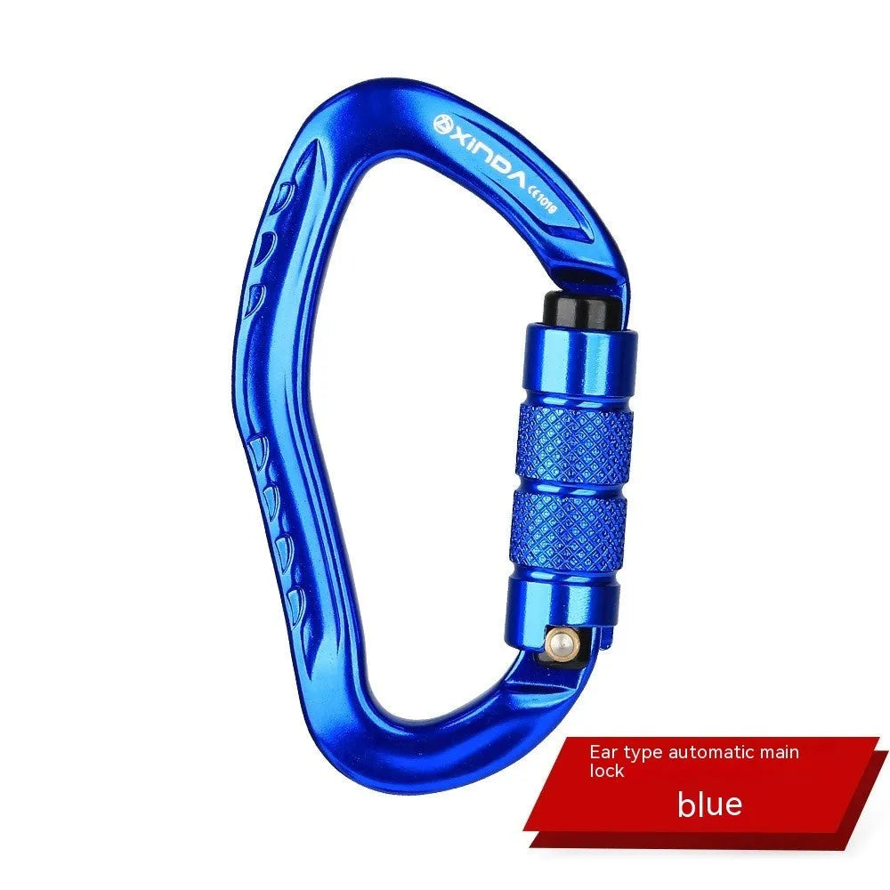Automatic lock climbing carabiner in five colour options for outdoor rock climbing equipment