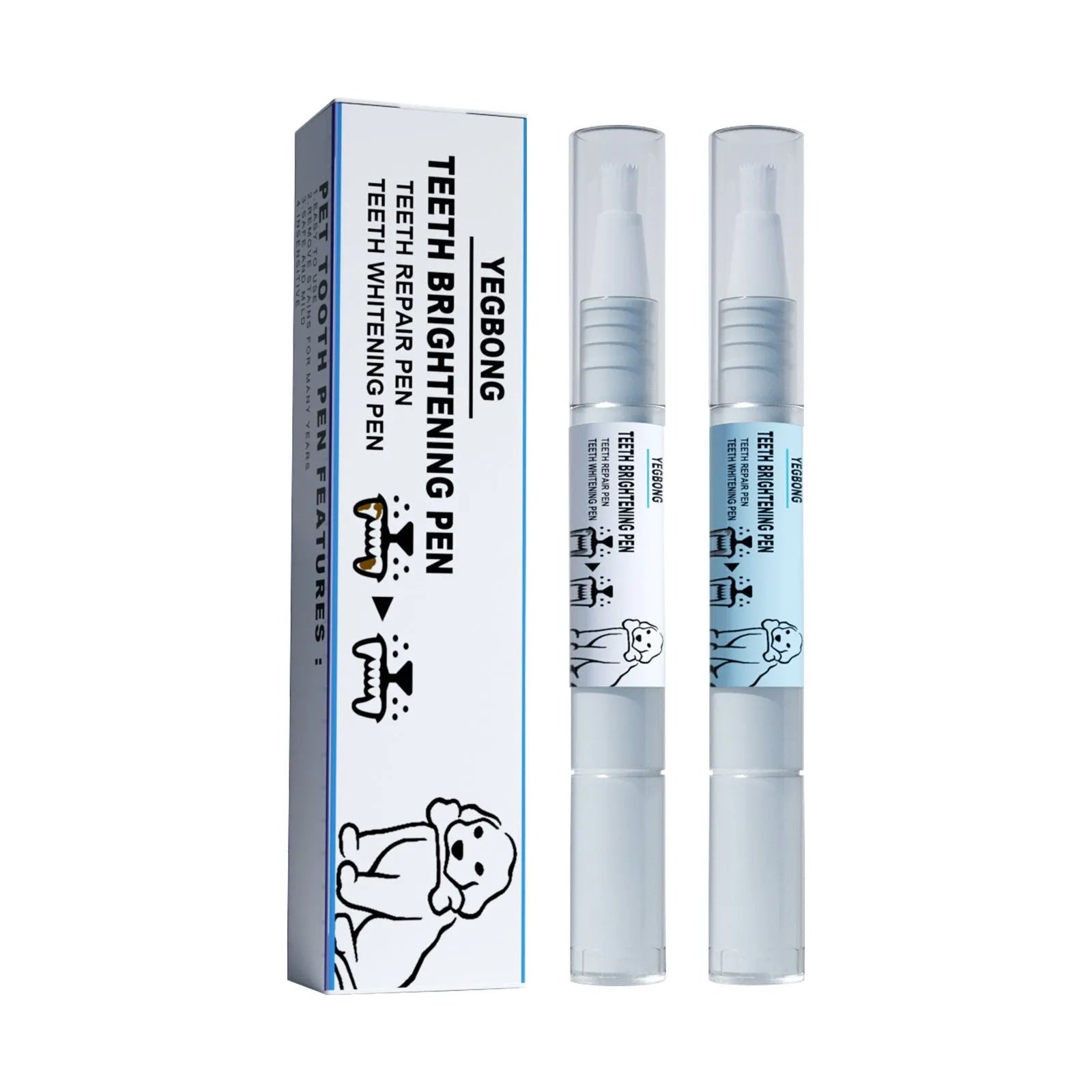 Yegbong pet teeth whitening pen for dogs and cats with dental brushes