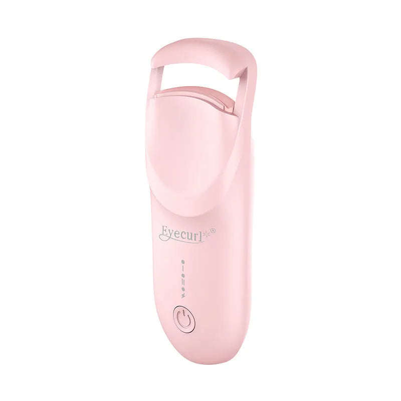 USB-rechargeable electric heating eyelash curler in cream white colour with cable
