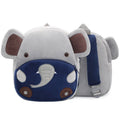 Soft plush animal backpack for children in dinosaur design with zipper closure.