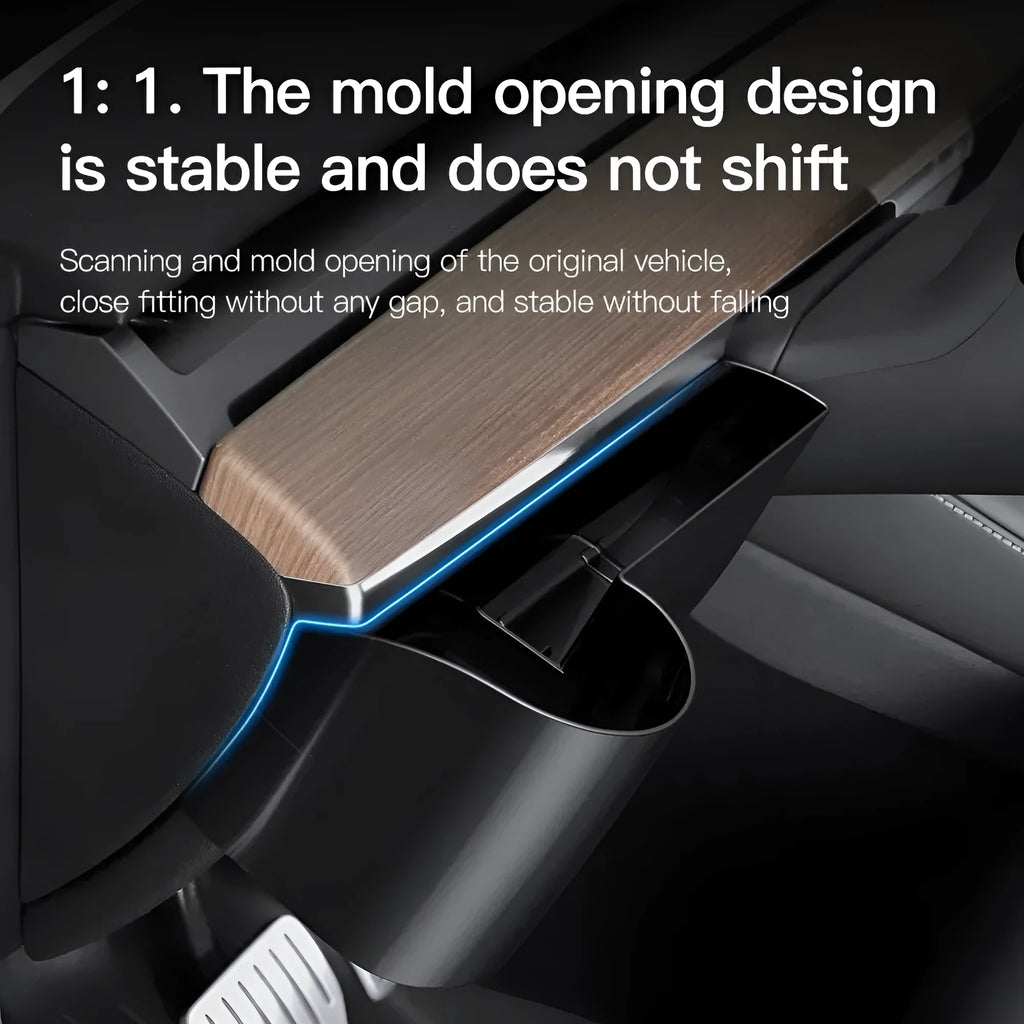 Tesla Model 3 and Y dashboard cup holder with handle, plastic construction