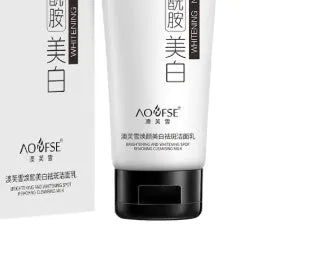 White tube of 100ml whitening freckle removing facial cleanser for normal skin