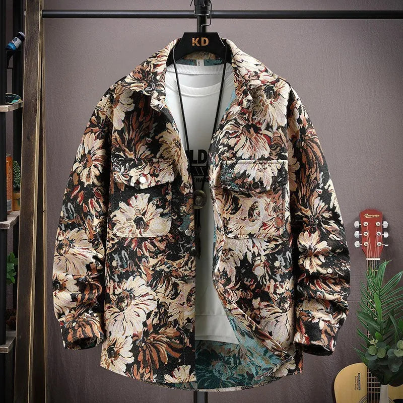 Women's casual lapel shirt coat in a colour option, showing long sleeves and straight hem design.