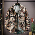 Women's casual lapel shirt coat in a colour option, showing long sleeves and straight hem design.