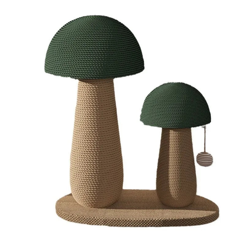 Sisal jute mushroom cat scratching board with ball option, wear-resistant and no dandruff