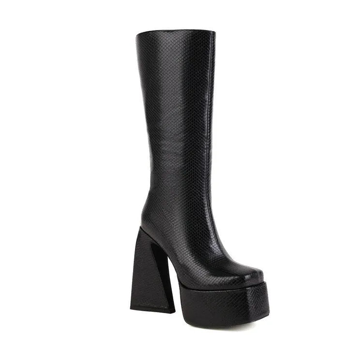 Women's ankle-high casual boots in black, red, blue, and white colours with artificial PU leather upper