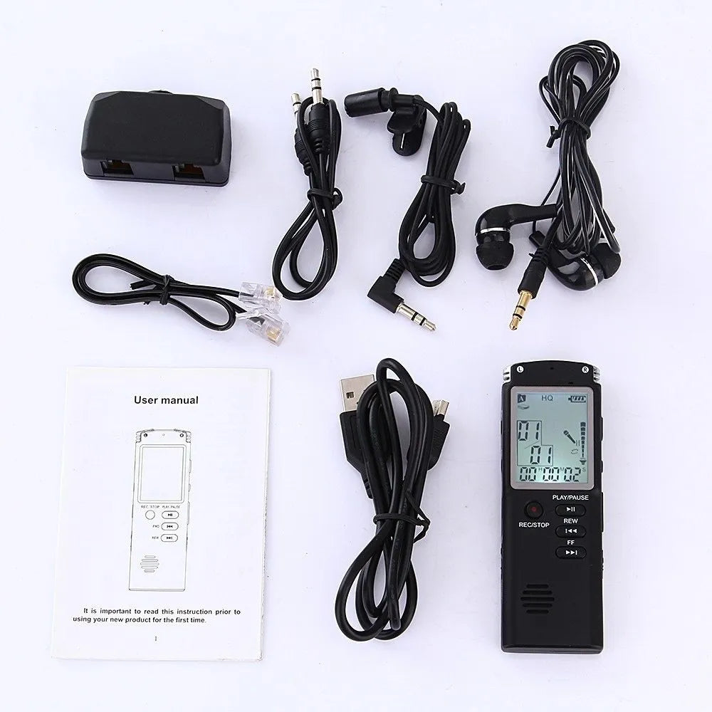 USB professional voice recorder with external microphone connection for telephone recording