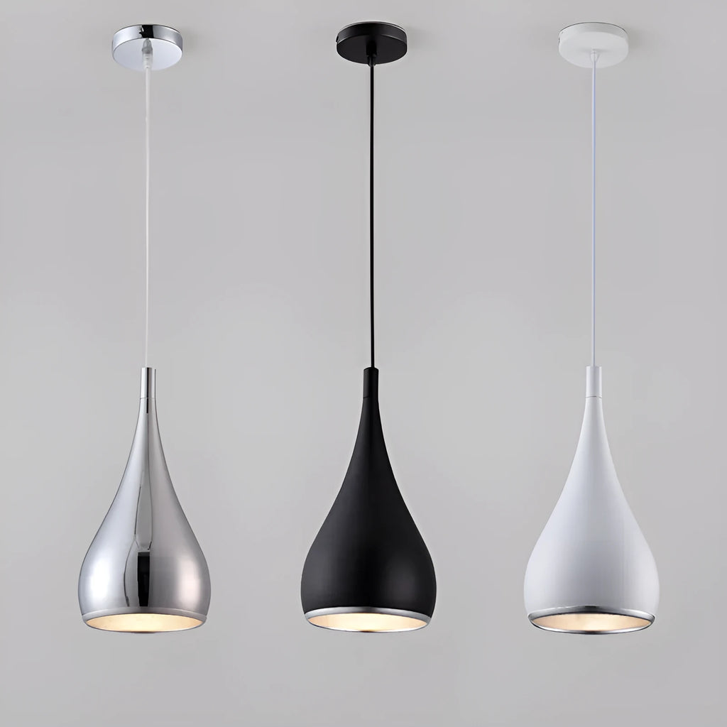 Minimalist iron chandelier ceiling light in black, chrome or white with single head or multi-head disc styles