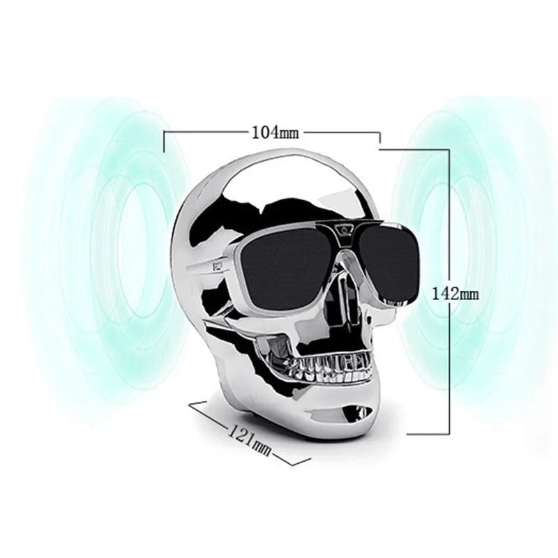 Limited Edition Skull Wireless Bluetooth Speaker in six colour options showing compact portable design