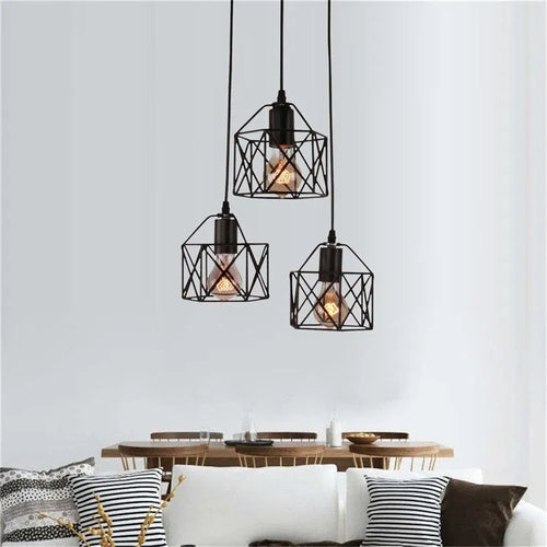 American country decorative lights with iron shade in multiple head configurations