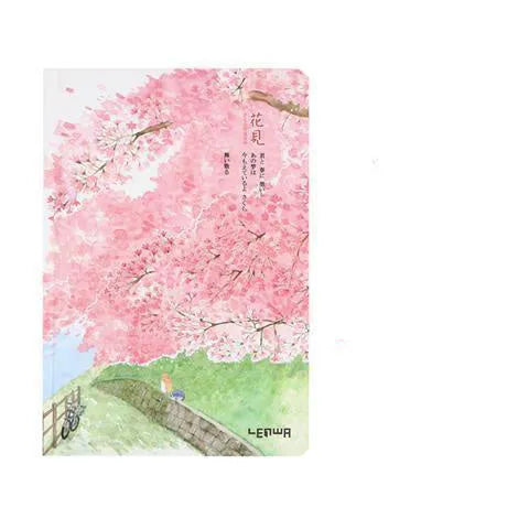 Notebook student book with thread binding, 240 blank pages, large 14cm x 21cm size, paper cover, pink colour