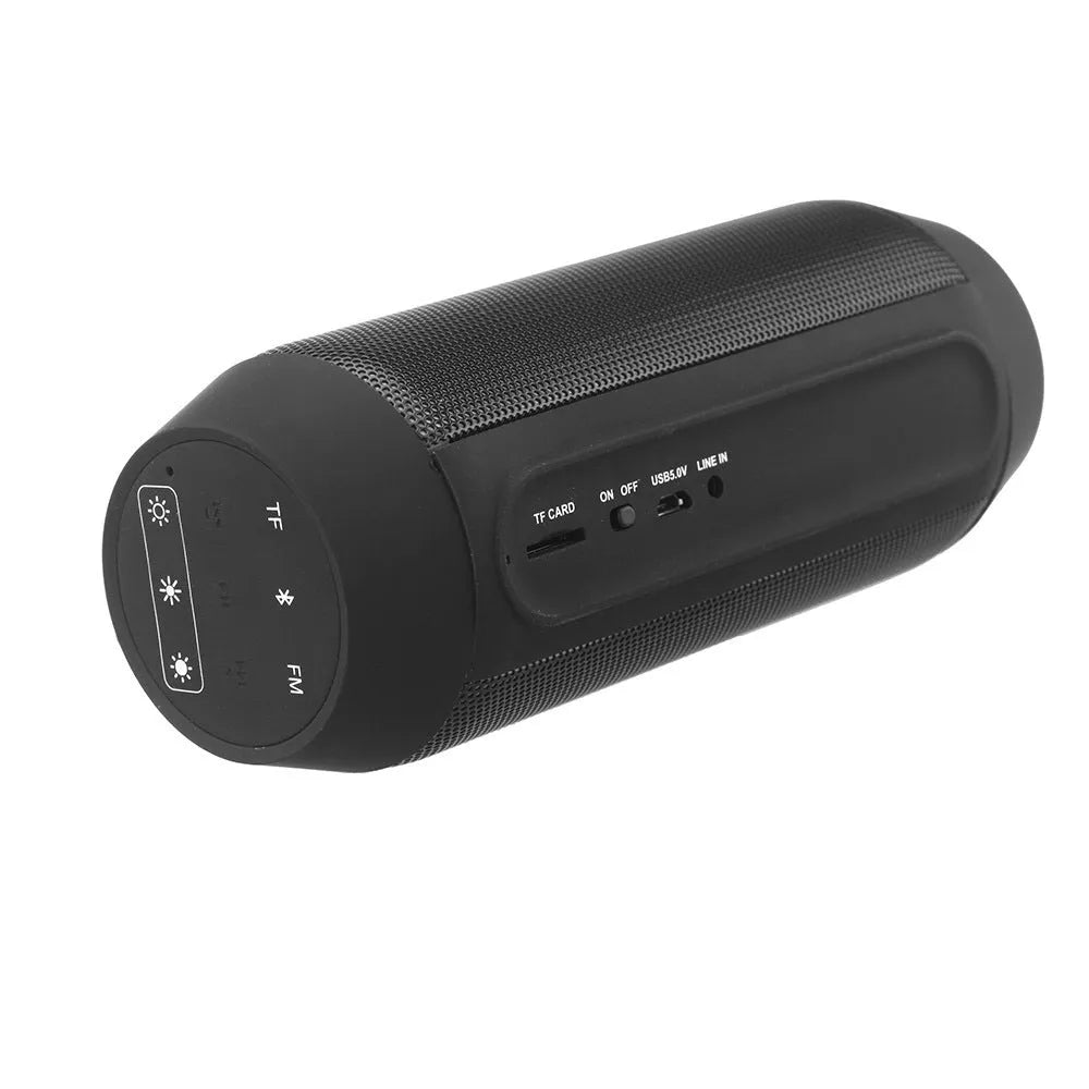 Black or white mini Bluetooth stereo speaker with colourful LED lights displaying 360° sound.