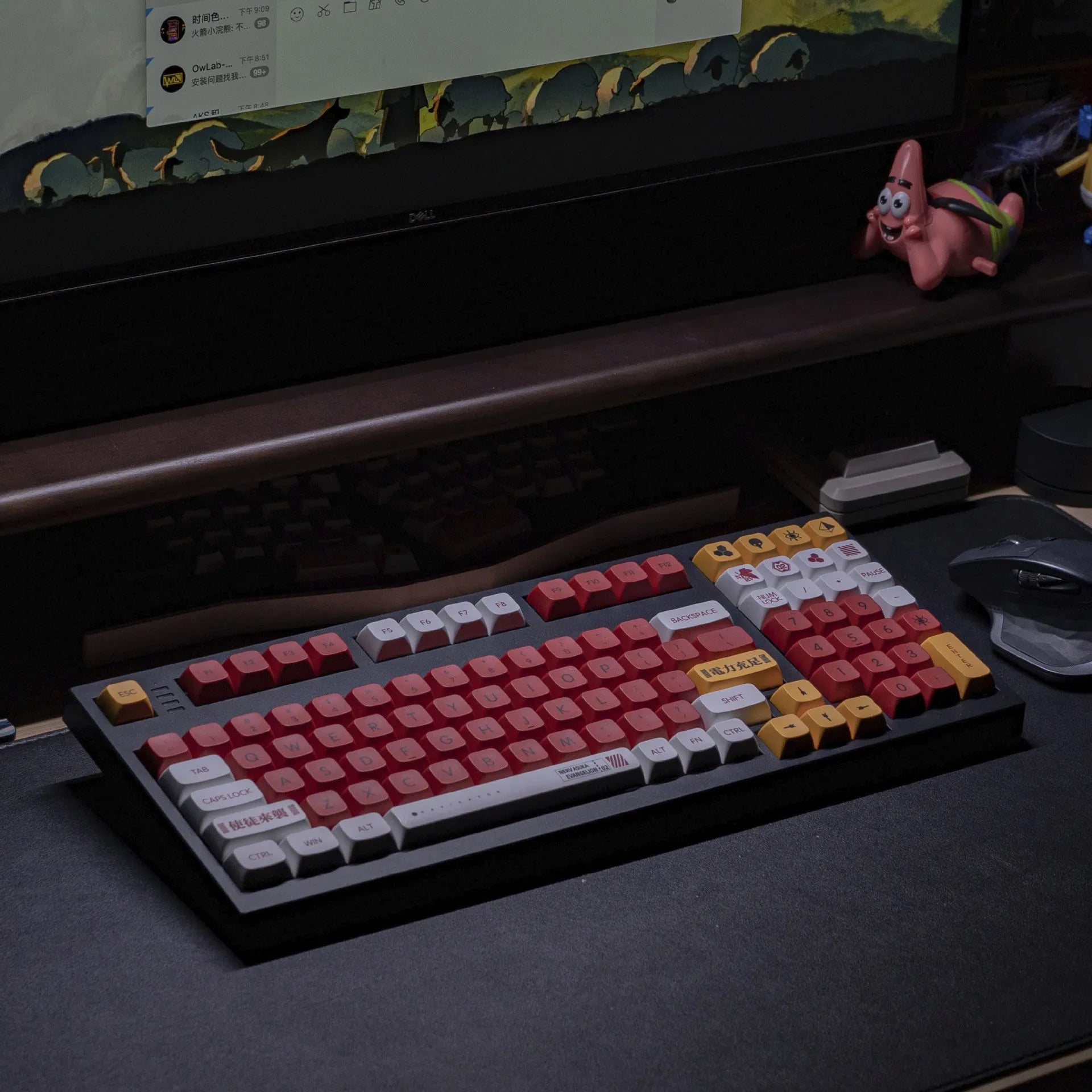 138 PBT sublimation printed keycaps in boy and girl colour matching design for mechanical keyboards