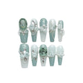 Plastic nail art armour suit with camellia gradient chain design and bow butterfly patterns