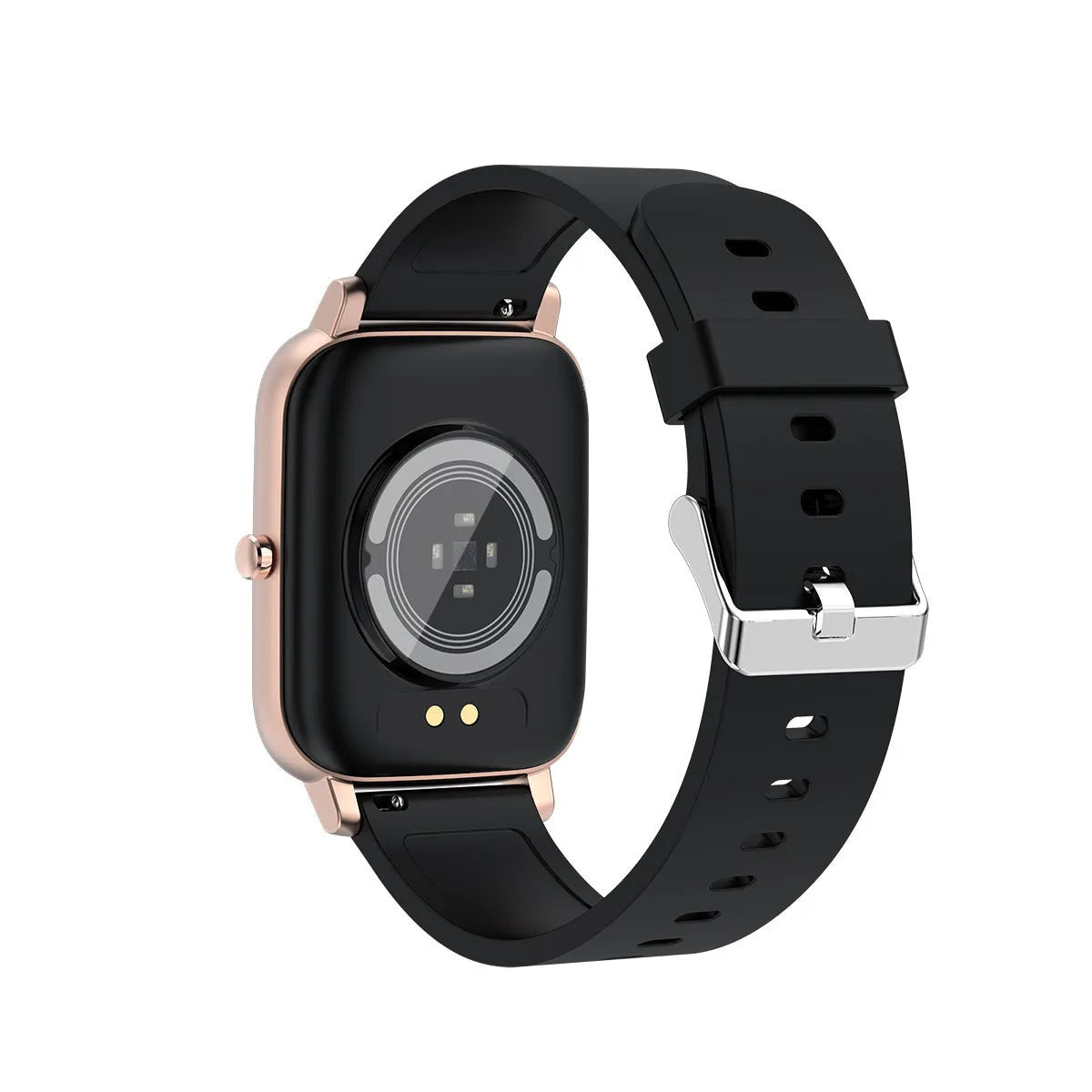 H80 Fashion Sports Smart Watch with black silicone strap and 1.69-inch touch screen displaying heart rate data.