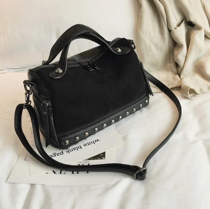 Soft PU leather casual tote shoulder bag for women in black colour variant showing large capacity