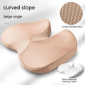 Curved bevel design seat cushion with memory foam core for tailbone support