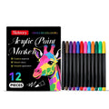 Set of 12 acrylic paint markers for art and crafts on multiple surfaces