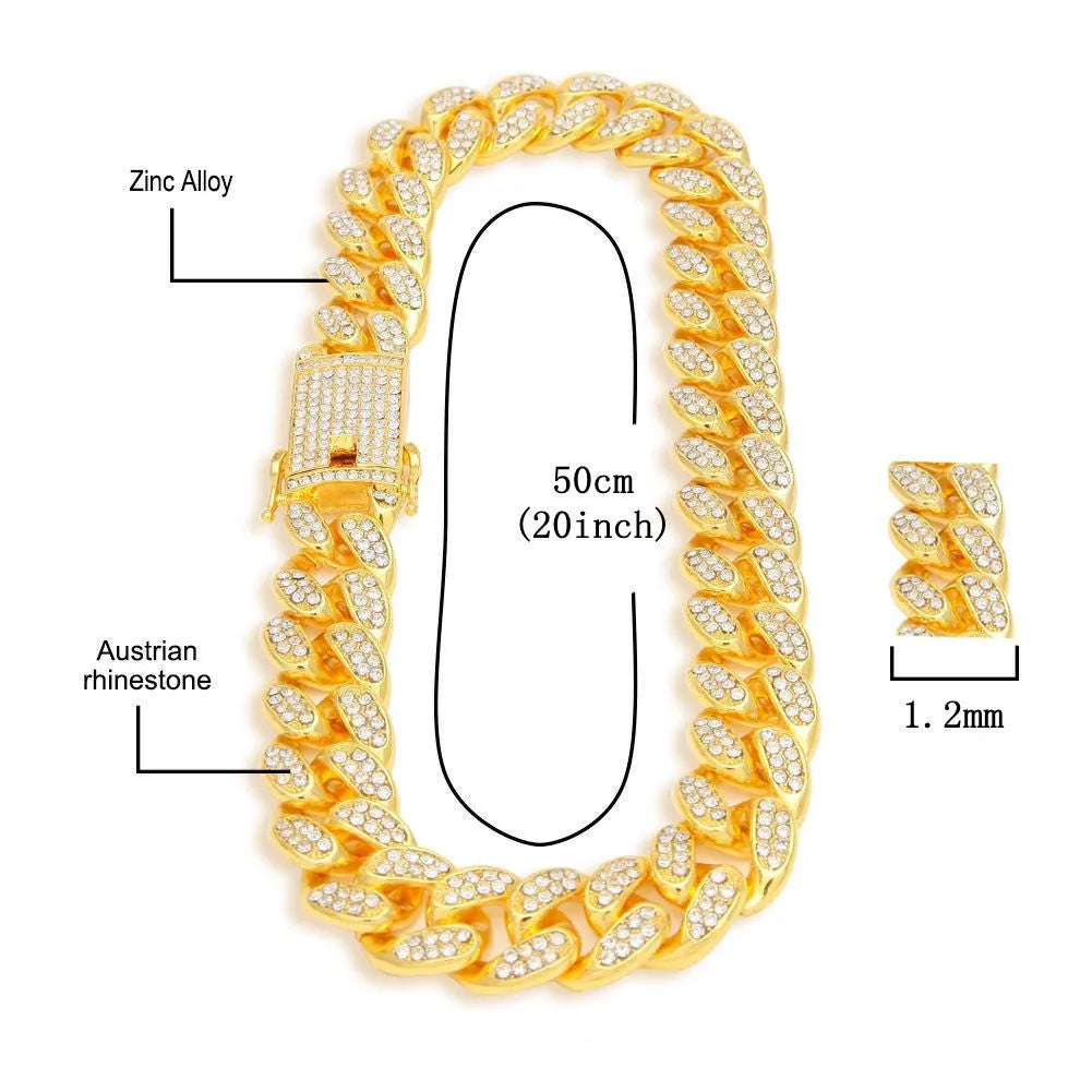 Gold Roman numeral square dial watch with diamond studs and mesh band, part of a three-piece jewellery set.