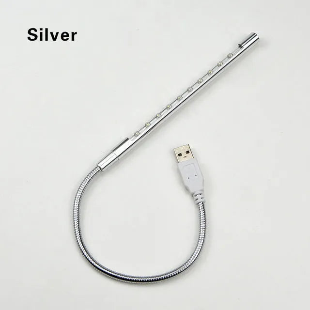 USB-powered aluminium alloy spiral LED night light in multiple colours
