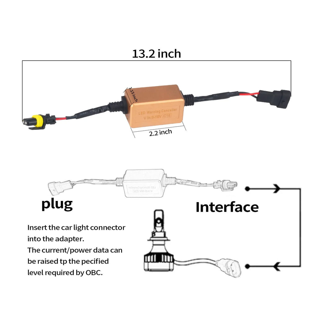 Black alloy LED car headlight canbus decoder for H4 H7 H11 compatibility to eliminate flicker and error codes