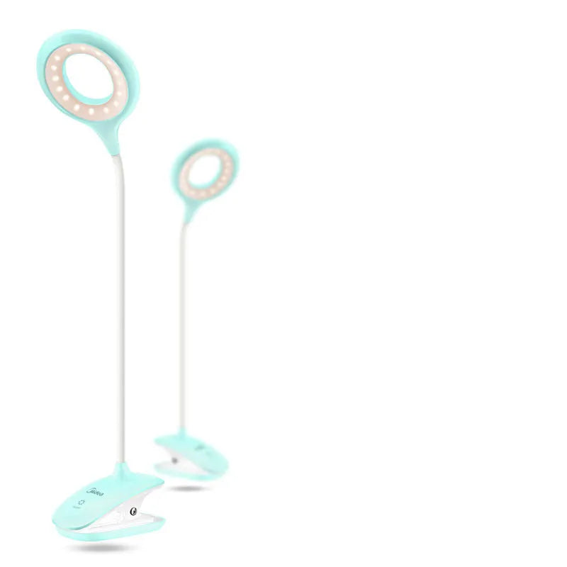 Rechargeable LED table lamp with touch switch in green, pink or white USB charging colour