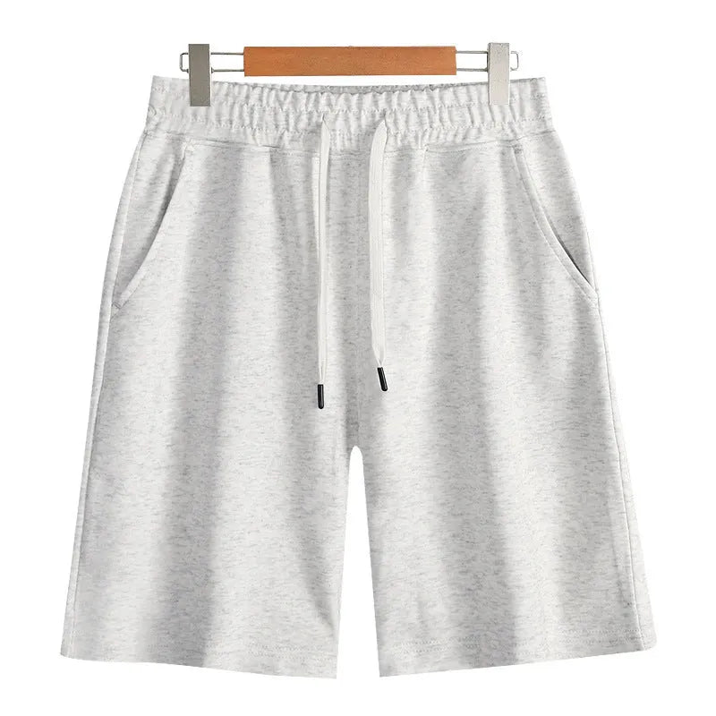 Cotton sports shorts with straight-leg cut available in multiple colours and sizes including extended fits