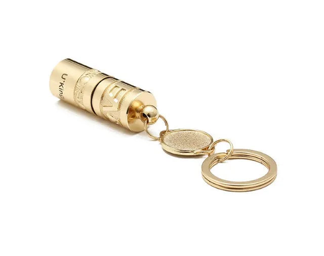 Mini portable gold zinc alloy LED flashlight keychain waterproof outdoor emergency light