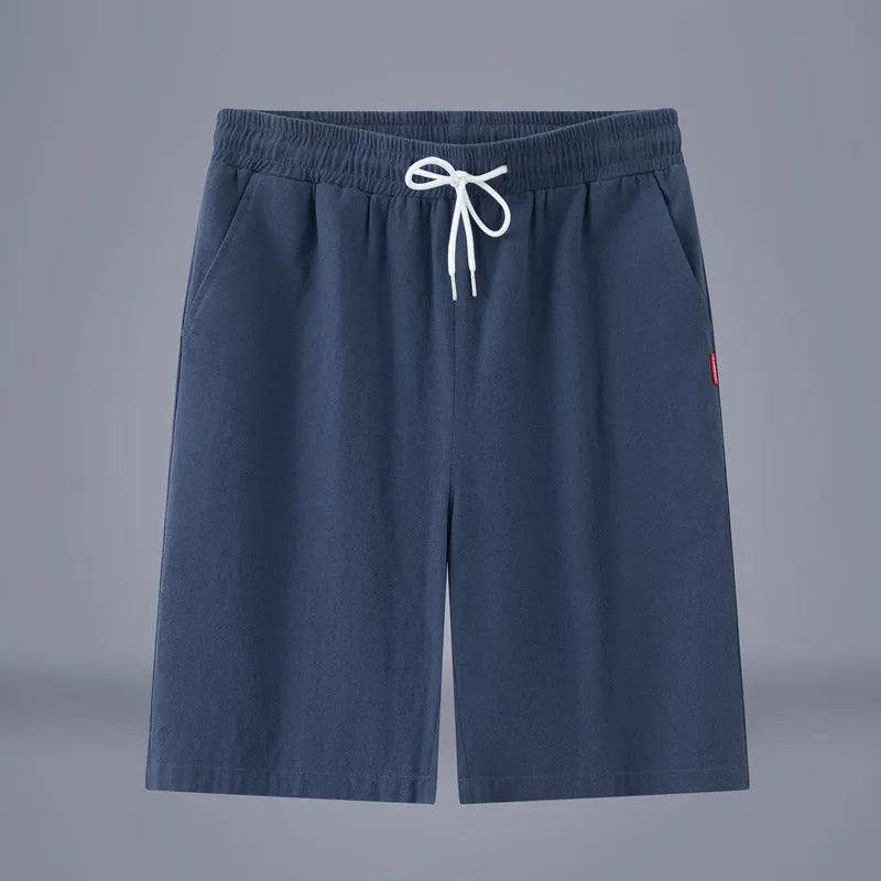 Chinese-style cotton linen cropped pants in Army Green colour with a drawstring waist.