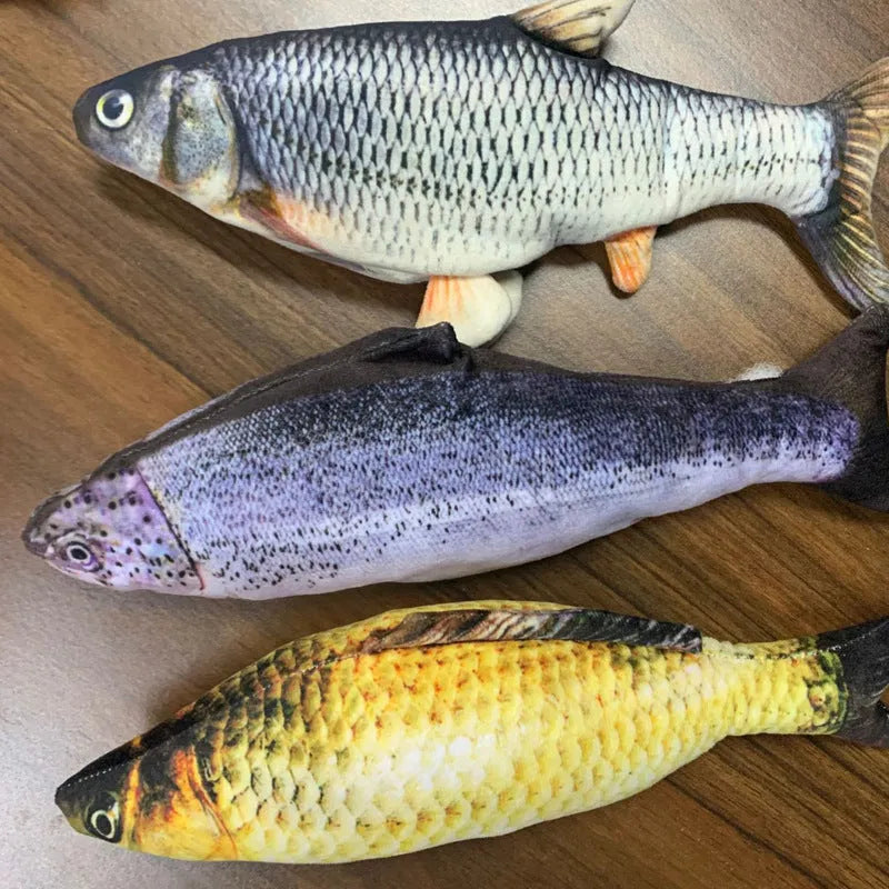 USB rechargeable electric jumping fish cat toy without catnip, 30cm multicolour electronic pet toy