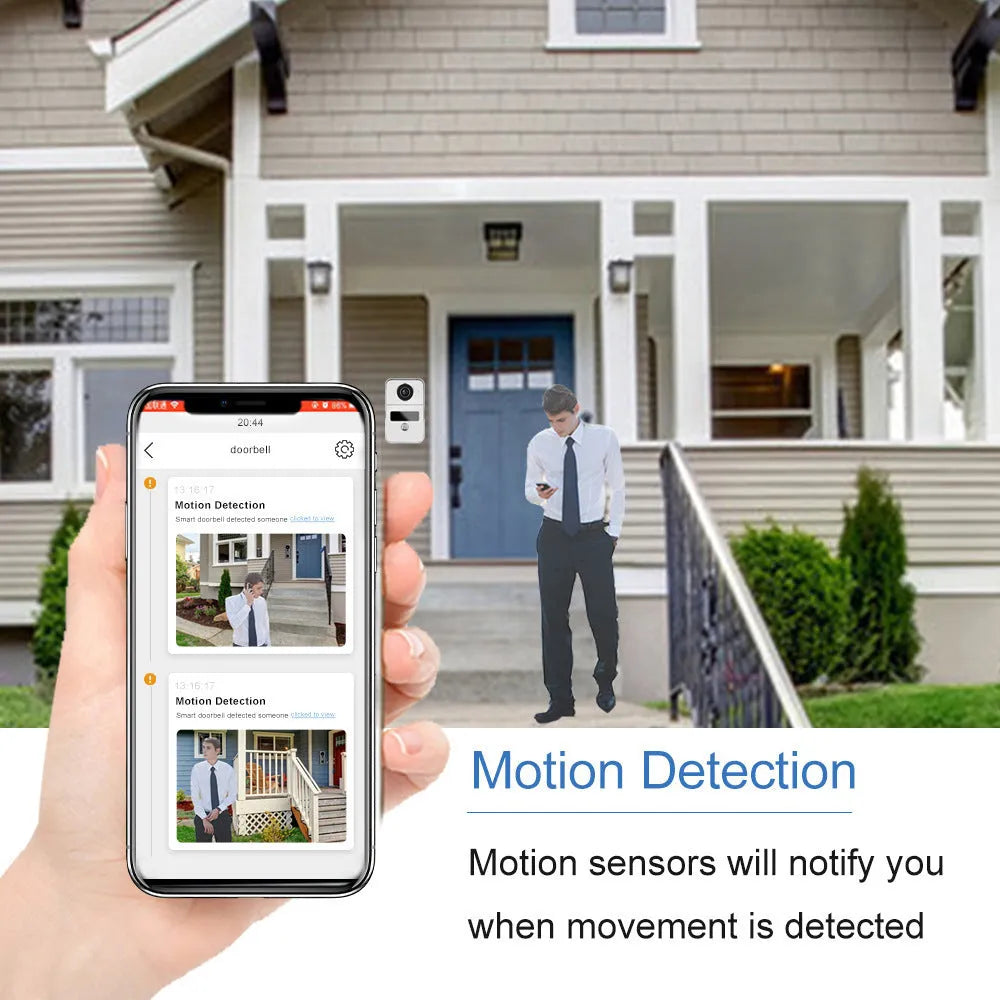 10-inch video intercom doorbell system with outdoor camera unit and colour display