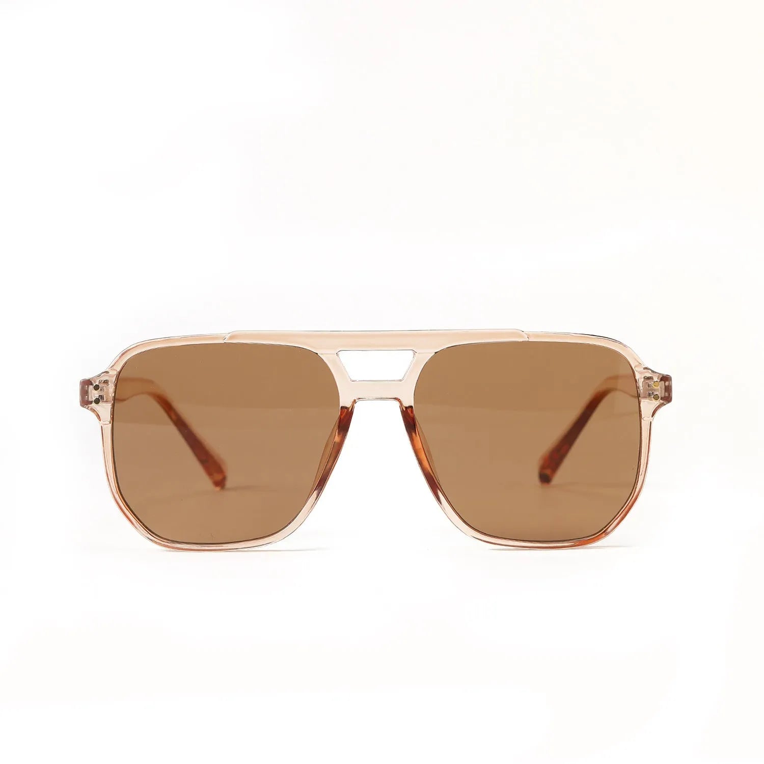 Women's square double beam fashion sunglasses with full frame design in multiple colour options
