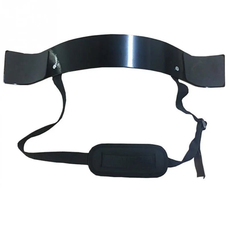 Black aluminium alloy biceps training board with reinforced nylon straps and high-density sponge pads on both sides
